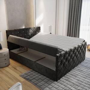 Boxspringbett MANDI Schwarz - Breite: 140 cm