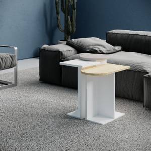 Beistelltisch MUND -  Weiß-Eiche-Mokka Beige - Braun - Weiß - Holzwerkstoff - 50 x 46 x 27 cm