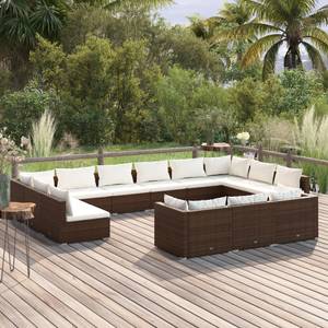 Garten-Lounge-Set (13-teilig) 3013634-21 Braun - Weiß - Metall - Polyrattan - 70 x 61 x 70 cm