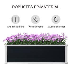 Hochbeet 845-452V01 Grau - Kunststoff - 80 x 30 x 100 cm