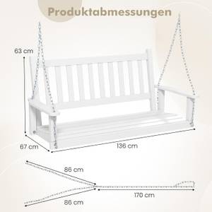 Hängebank ZB33667 Weiß - Massivholz - 67 x 63 x 136 cm