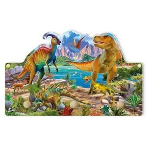 T-Rex und Parasaurolophus Holzwerkstoff - 40 x 25 x 2 cm