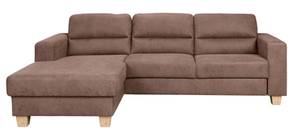 Ecksofa CARACAS Braun - Ecke davorstehend links - Ottomane davorstehend links