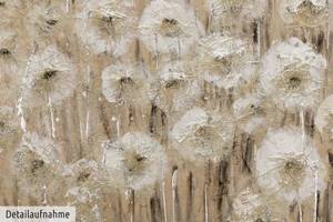 Acrylbild handgemalt Dandelion Beige - Massivholz - Textil - 100 x 75 x 4 cm