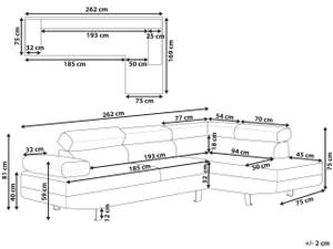 Ecksofa NORREA Grau - Silber