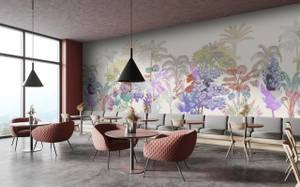 Fototapete Esplanade 2 Walls by Patel Beige - Violett - Gelb - Kunststoff - Textil - 500 x 250 x 0 cm