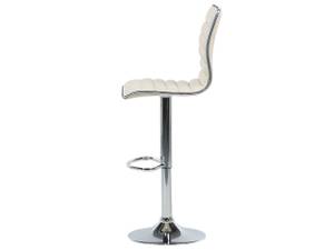 Tabouret de bar LUCERNE Beige - Crème - Argenté - Brillant - Non revêtu