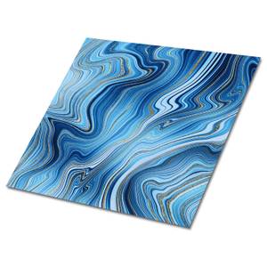 Selbstklebende Fliesen (9 St.) Marmor Blau - Kunststoff - 30 x 30 x 1 cm