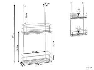 Badezimmerregal TAYASU Schwarz - Metall - 40 x 83 x 12 cm