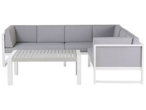Set de salon CASTELLA Gris - Blanc - Métal - 250 x 65 x 205 cm