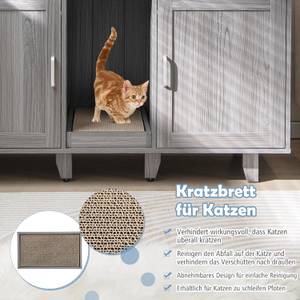 Katzenschrank BH32262 Grau - Holzwerkstoff - 52 x 65 x 120 cm