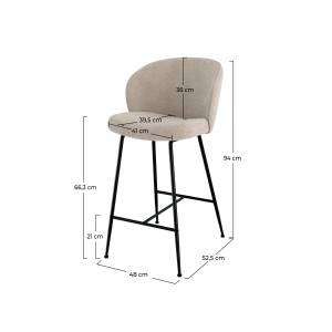 Tabouret de bar Groom (Lot de 2) Beige