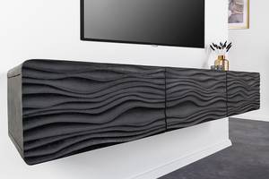 Sideboard WAVE Schwarz - Massivholz - Holzart/Dekor - 160 x 30 x 38 cm