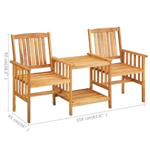 Bistro-Set (3-teilig) 3008573 Grau - Massivholz - Holzart/Dekor - 61 x 92 x 159 cm