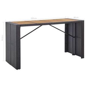 Bistro-Set-k236 ( 9-tlg ) Schwarz - Massivholz