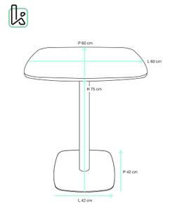 Table de cuisine bistrot SILA Imitation chêne - Blanc