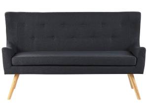 2-Sitzer Sofa SKIBBY Schwarz - Eiche Hell