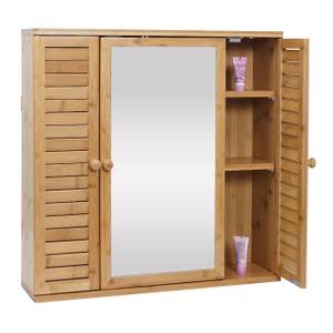 Spiegelschrank B18 Braun - Bambus - Glas - 60 x 60 x 15 cm