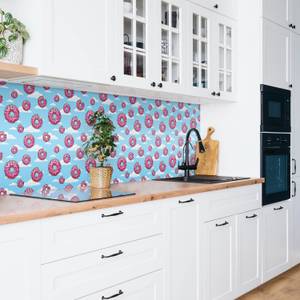 Selbstklebendes Wandpaneel Donuts Blau - Kunststoff - 100 x 50 x 50 cm