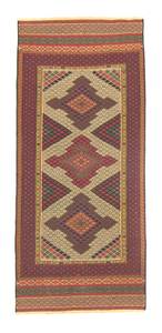 Kelim Afghan - 191x88cm Braun - Naturfaser - 88 x 1 x 191 cm