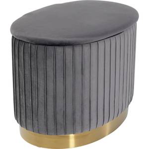 Tabouret-coffre Roma Gris - Textile - 60 x 43 x 40 cm