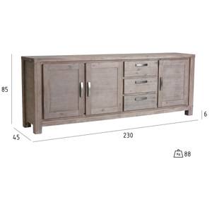 Sideboard Alaska Braun Braun - Massivholz - 230 x 85 x 45 cm