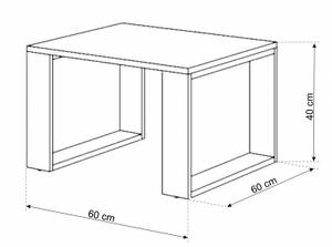 Table basse LUCA 60x60x40 Noir - Gris - Bois manufacturé - Matière plastique - 60 x 40 x 60 cm