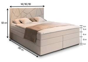 Boxspringbett TRANI Braun - Breite: 180 cm