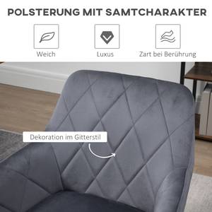 Esszimmerstuhl mit Armlehne 839-538V00GY Grau - Textil - 61 x 78 x 58 cm