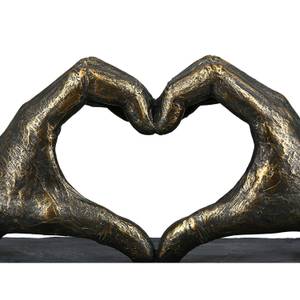 Skulptur Herz aus Händen Braun - Kunststoff - 36 x 15 x 10 cm