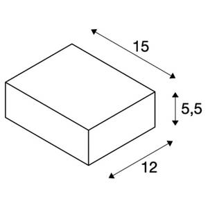 Wandleuchte Quadrasyl Grau - Glas - Metall - 15 x 6 x 15 cm