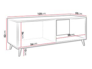 Couchtisch Ovessi 1K Braun - Holzwerkstoff - 52 x 52 x 120 cm