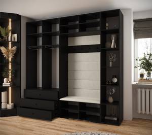 Garderobe Inova 1 Z10 Schwarz - Gold - Weiß - Gold