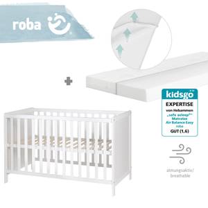 2in1 Babybett mit Matratze safe asleep® Weiß