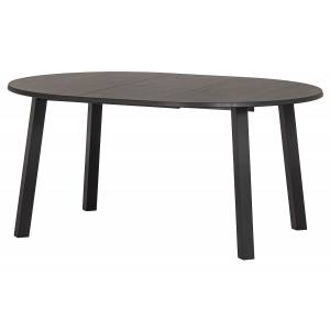 LANGEJAN - Table de repas ronde extensib Noir - Bois massif - Bois/Imitation - 120 x 75 x 120 cm