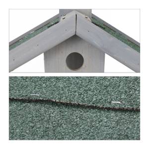 Vogelfutterhaus mit Ständer Grau - Grün - Holzwerkstoff - Kunststoff - 67 x 135 x 56 cm