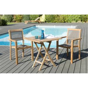 Gartenmöbel aus Teakholz 2 Personen Braun - Massivholz - Holzart/Dekor - 70 x 75 x 70 cm