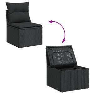 Gartensitzgruppe K6349(9-tlg) Schwarz - Massivholz - 69 x 62 x 55 cm