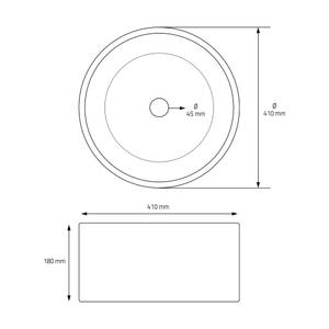 Lavabo Ø 41x18cm Blanc Céramique Blanc