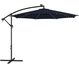 Ø300cm Sonnenschirm, LED Solar Blau - Kunststoff - 300 x 244 x 300 cm