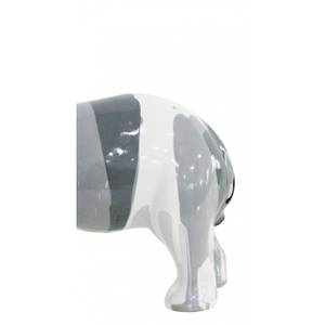 Statue éléphant noir gris clair et foncé Gris - Porcelaine - 24 x 20 x 8 cm