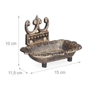 Porte-savon antique en fonte support Marron - Métal - Matière plastique - 15 x 10 x 12 cm