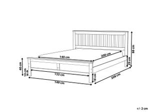 Lit double MAYENNE Gris - Largeur : 149 cm