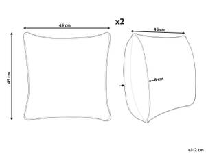 Kissen 2er Set GAZANIA Grau - Weiß - 45 x 8 x 45 cm - Anzahl Teile im Set: 2