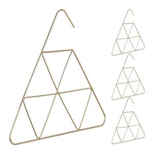 Lot de 4 cintres pour divers accessoires Doré