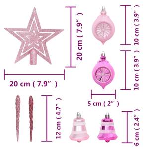 Weihnachtskugel-Set (108-teilig) 3028562 Pink - Weiß