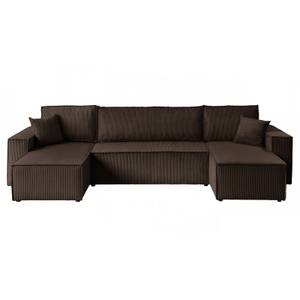 Gepolstertes Sofa CARLOS U Cord Poso 06 Braun - Holzwerkstoff - 315 x 83 x 142 cm