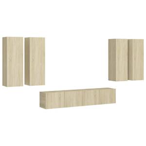 TV-Schrank 6er Set D173 Braun - Holzwerkstoff - 30 x 30 x 80 cm