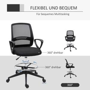 Bürostuhl höhenverstellbar 921-187 Schwarz - Textil - 60 x 126 x 60 cm