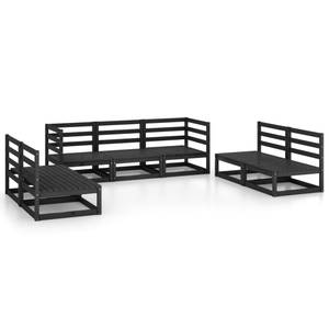 Garten-Lounge-Set 3009899-1 (7-teilig) Schwarz - Massivholz - Holzart/Dekor - 70 x 67 x 70 cm